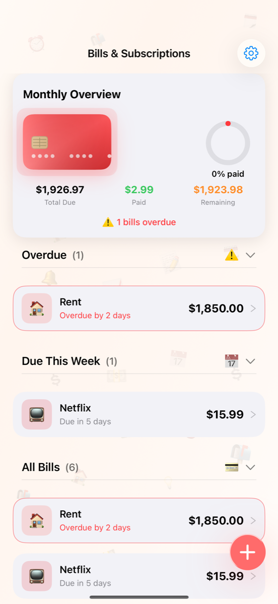 Bills & Subscriptions